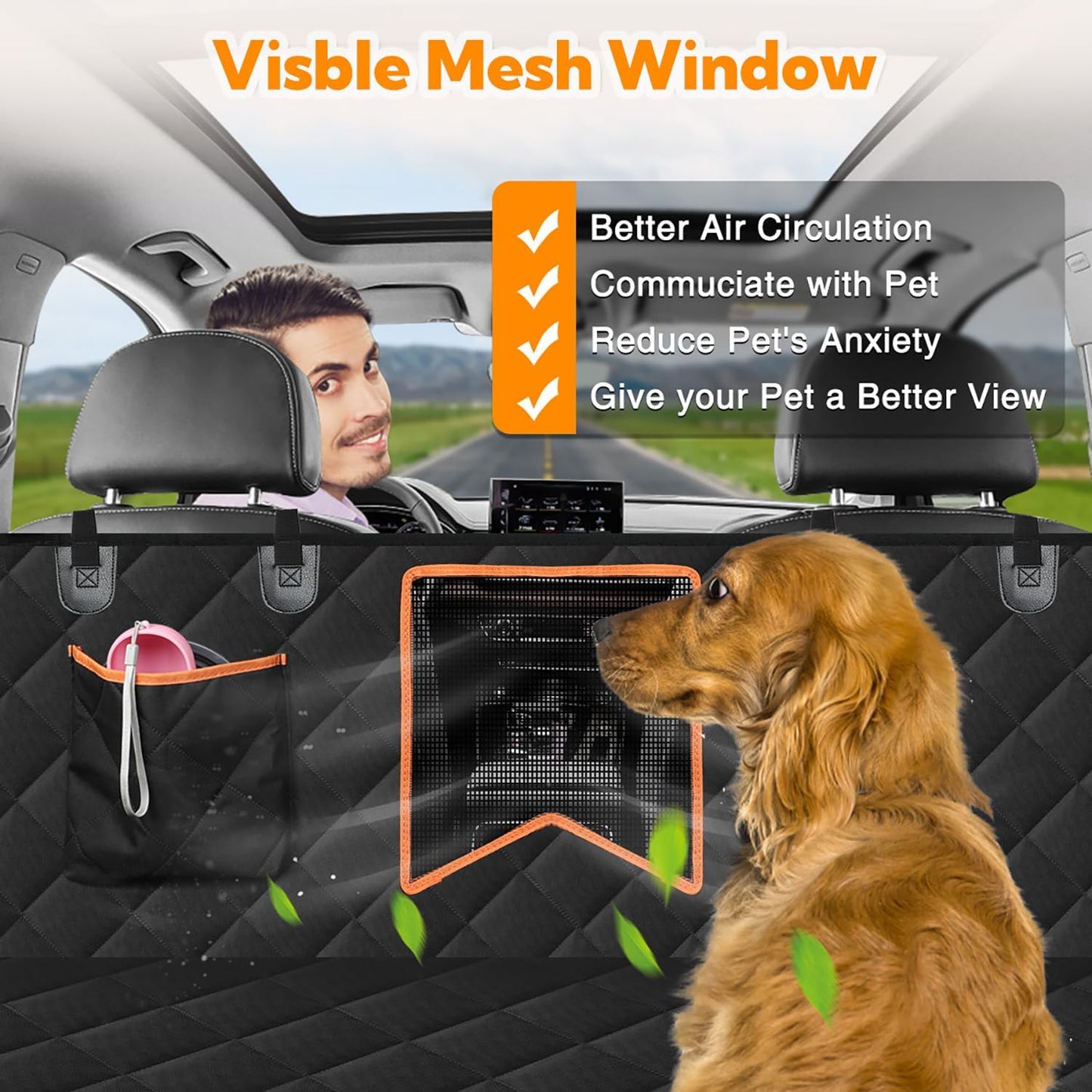 Doggy Cruiser Shield: Waterproof, Anti-Scratch, & Nonslip Back Seat Protector for Cars Trucks and Suvs