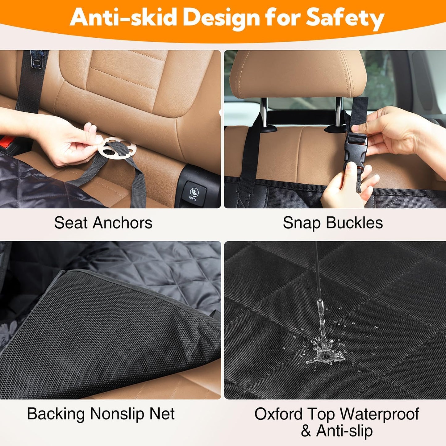 Doggy Cruiser Shield: Waterproof, Anti-Scratch, & Nonslip Back Seat Protector for Cars Trucks and Suvs