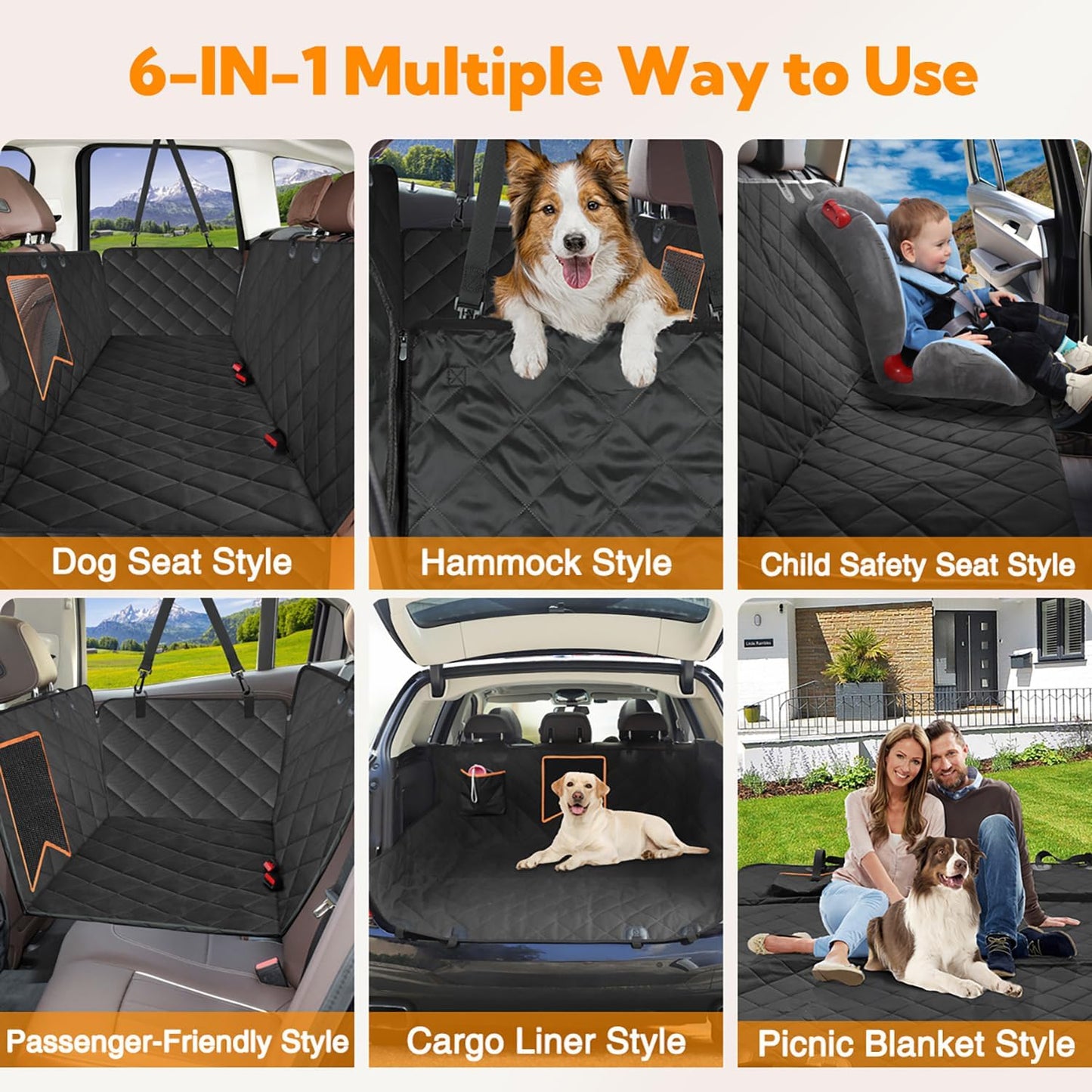 Doggy Cruiser Shield: Waterproof, Anti-Scratch, & Nonslip Back Seat Protector for Cars Trucks and Suvs